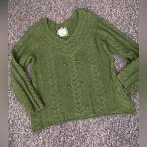 Cable Knit Lambs Wool Blend Fisherman’s Sweater